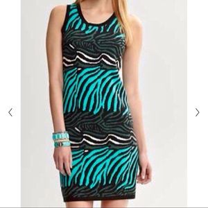 Issa London Banana Republic Animal Print Sweater Dress - Size S